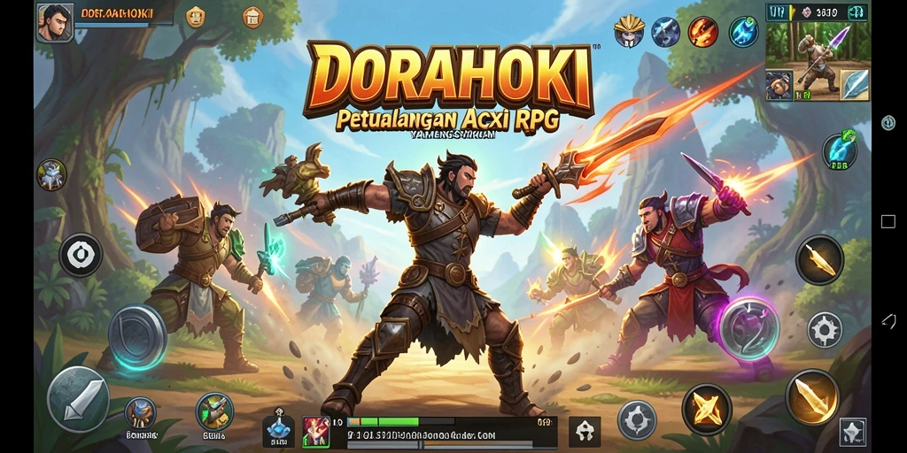 Tampilan gameplay DORAHOKI yang seru dan penuh aksi.