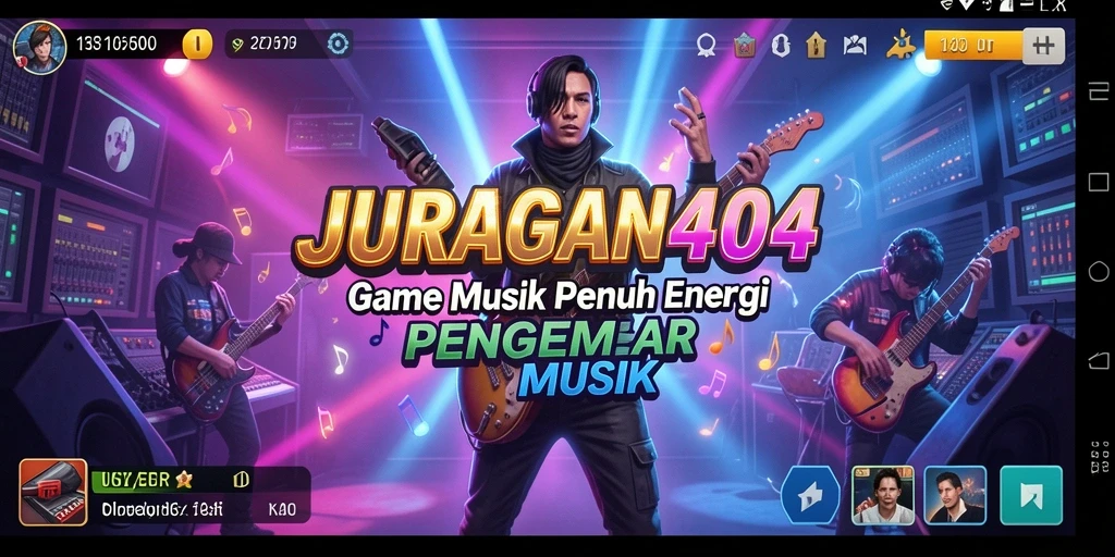 Screenshot gameplay JURAGAN404 yang menunjukkan serunya bermain musik.