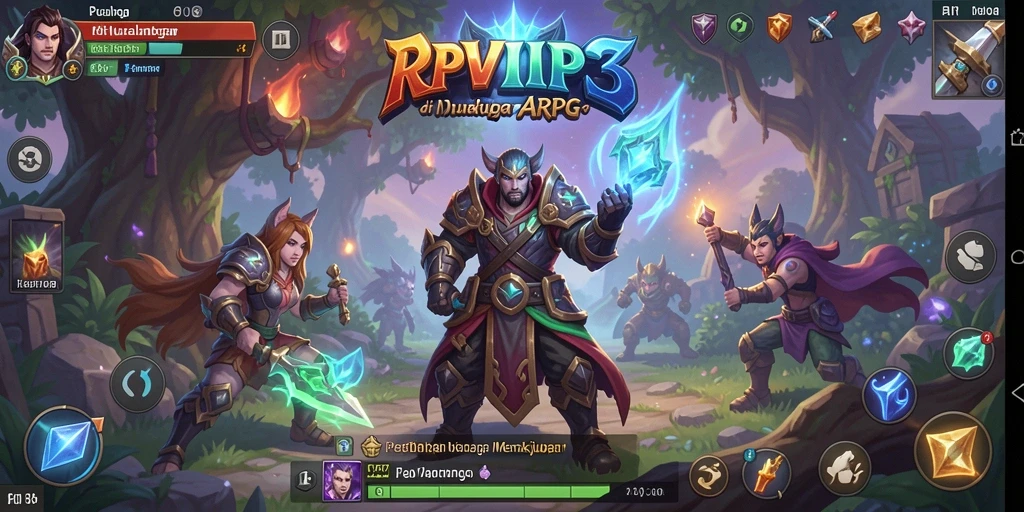 Screenshot gameplay RPVIP3 menampilkan aksi seru pertarungan ARPG.