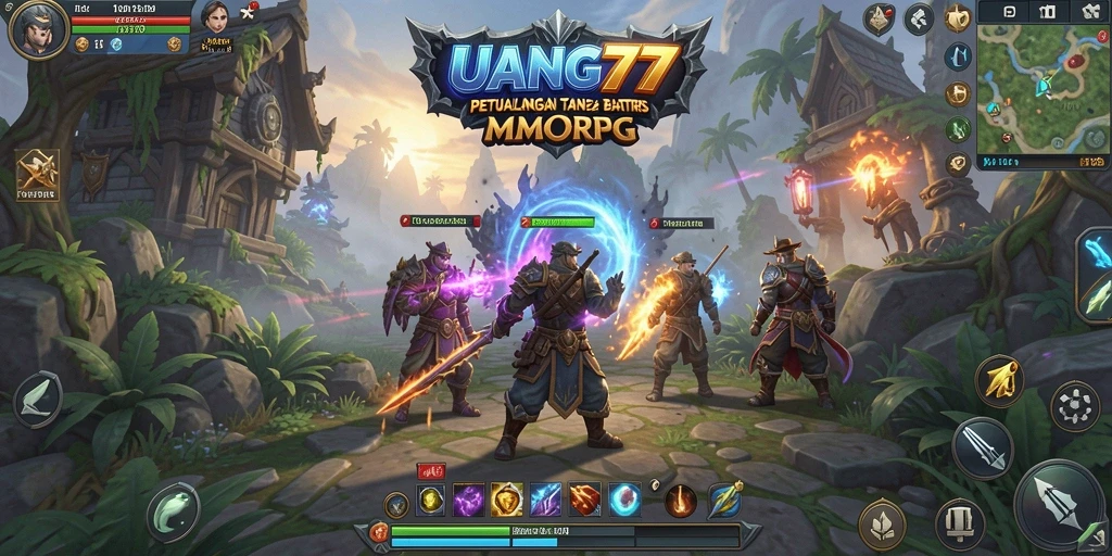 Tampilan epic dari pertarungan dalam gameplay UANG77.