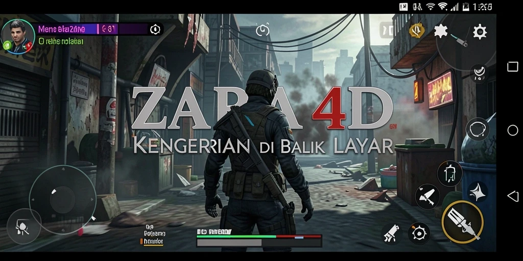 Tampilan gameplay menakutkan dari ZARA4D dengan suasana mencekam.