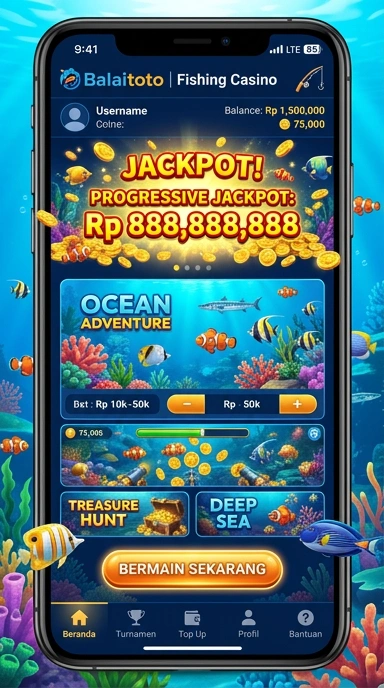 Screenshot aplikasi balaitoto dengan tampilan antarmuka yang modern.